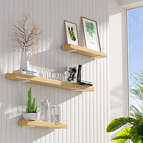 Floating Shelf Brackets 4 Inch 6 Pack, Hidden L Brackets for Shelves White