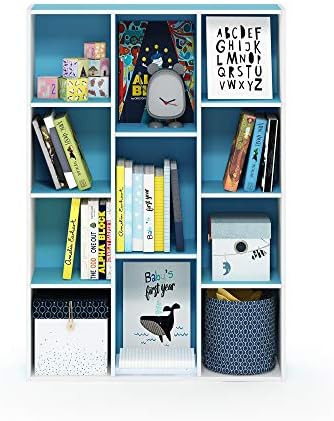 11-Cube Bookshelf, Reversible Bookcase, Book Shelf, Cube Storage Organizer, 9.4 x 29.1 x 41.7, for Home Office, Living R