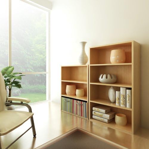 Furinno PASIR Book Shelf, 4-Tier Bookshelf, Bookcase with Open Shelf, 9.4 x 23.6 x 41.7, for Living Room, Bedroom, Home