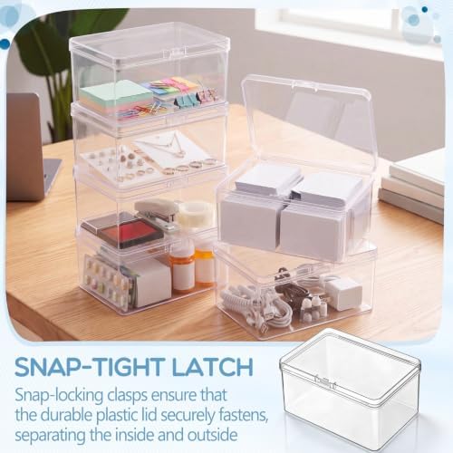 SATINIOR Small Clear Plastic Container Box, 4.3 x 3 x 2.2in