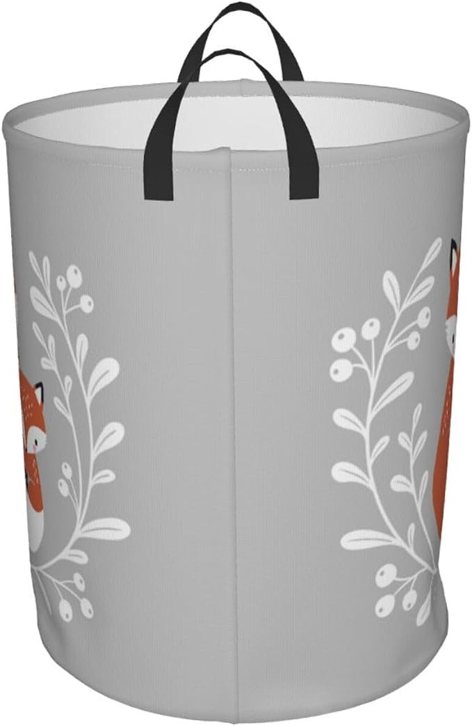 Fox Cute Laundry Basket,Laundry Hamper,Collapsible Storage Bin, Oxford Fabric Clothes Baskets,Nursery Hamper For Home,Office,Dorm,Gift Basket