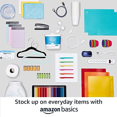 Amazon Basics Slim Velvet Non-Slip Space Saving Suit Clothes Hangers, Closet Organizer, Black/Rose Gold, 100-Pack
