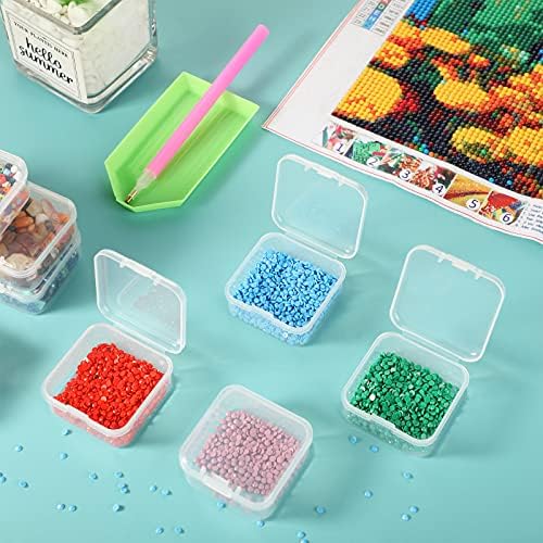 SATINIOR 24 Pcs Small Clear Plastic Container Box, 1.7 x 1.7 x 0.8 in