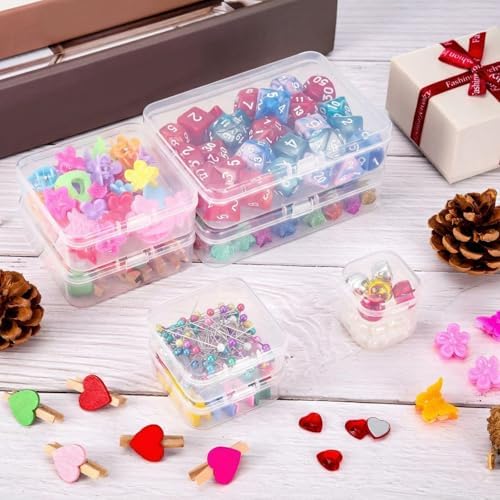 SATINIOR 24 Pcs Small Clear Plastic Container Box, 2.9 x 2.9 x 1 in
