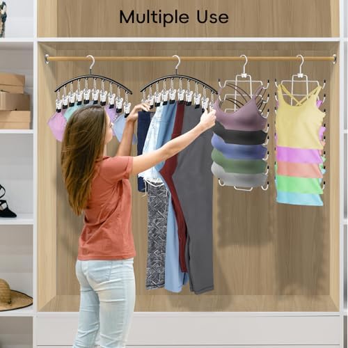 TomCare 4 Pack Space Saving Hangers, 2 Tank Top and 2 Leggings Organizers