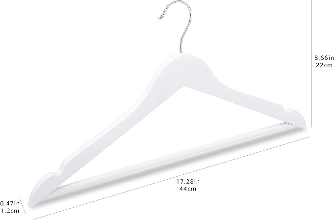Amazon Basics Durable Wooden Clothes Hangers,White,(Pack of 80)