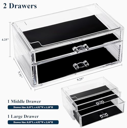 Sea Team Stackable Clear Acrylic Makeup Organizer with Drawers for Vanity