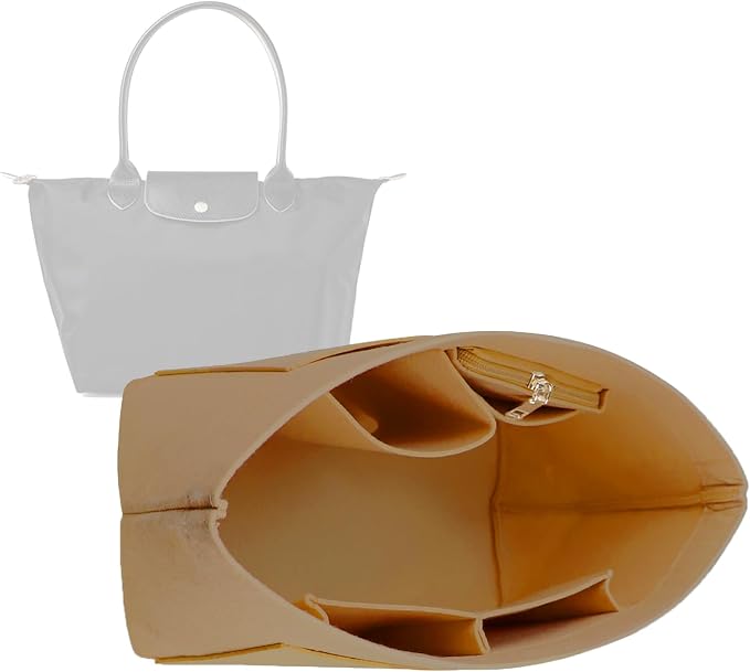 Lckaey bag Organizer Insert for Longchamp Pliage Neo Handbags Insert Organizer 1012camel-M