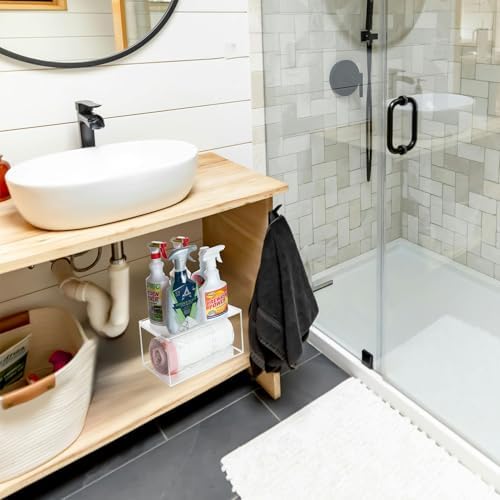 SEANADO Extra Large Trash Bag Dispenser Roll Holder with Lid - Wall Mount Acrylic Garbage Bag Stackable Storage Box for