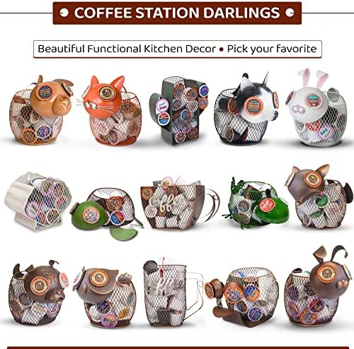 Made Easy Kit Coffee Pod Organizer - Home Coffee Bar Functional Décor - Café Station Countertop Storage Accessories (Dog