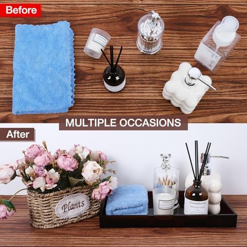 Amber Acrylic Tray 5mm Thicken 7.9x4'' Decorative Serving Tray for Bathroom, Toilet Tank, Sink Countertop, Living Room,D