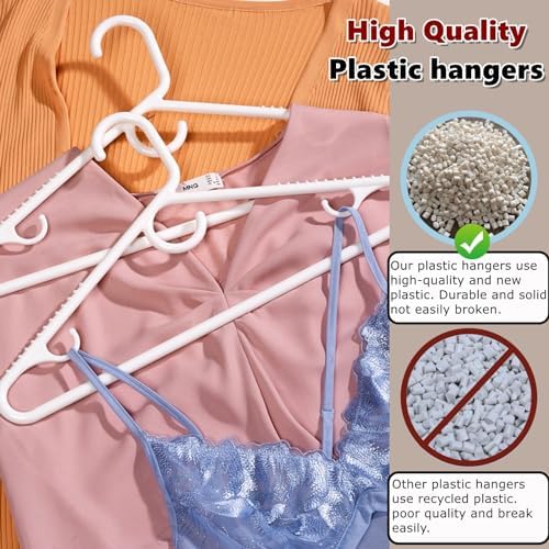 Amber Home 36 Pack Heavy Duty Plastic Hangers, White Plastic Clothes Hanger
