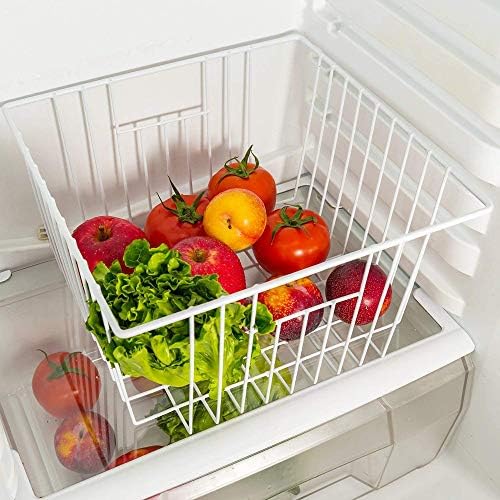 Freezer Wire Baskets Storage Organizer, Household Storage Metal Wire Bins for Kitchen, Pantry, Cabinet, Bathroom, Bedroo