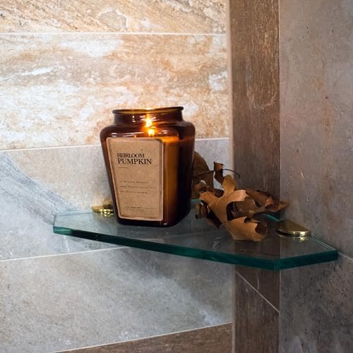Dulles Glass 10" x 10" Pentagon Glass Corner Shelf - Shelf Only - Tempered - 3/8" Thick - Flat Polished Glass