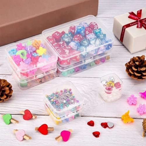 SATINIOR 24 Pcs Small Clear Plastic Container Box, 4.5 x 3.3 x 1.2 in