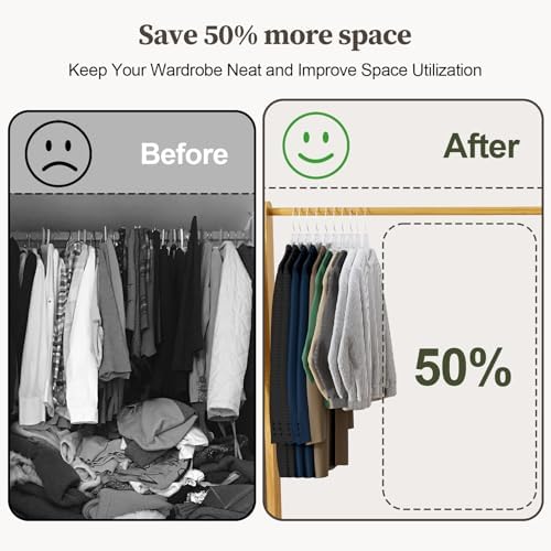 Clear Plastic Hanger 50 Pack, Heavy Duty Clothes Hangers