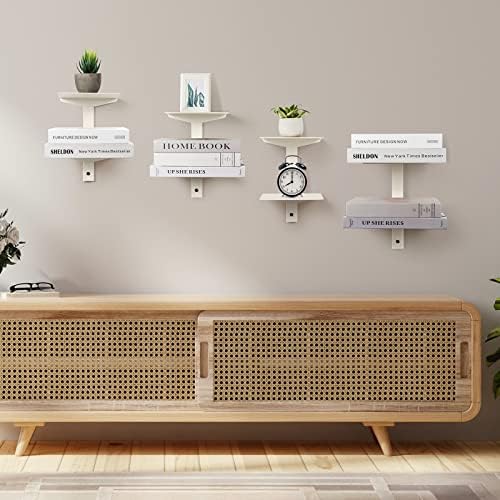 Floating Book Shelves for Wall, 8 Tier Invisible Floating Bookshelf, Vertical Spine Book Tower, Wall Mounted & Space Sav