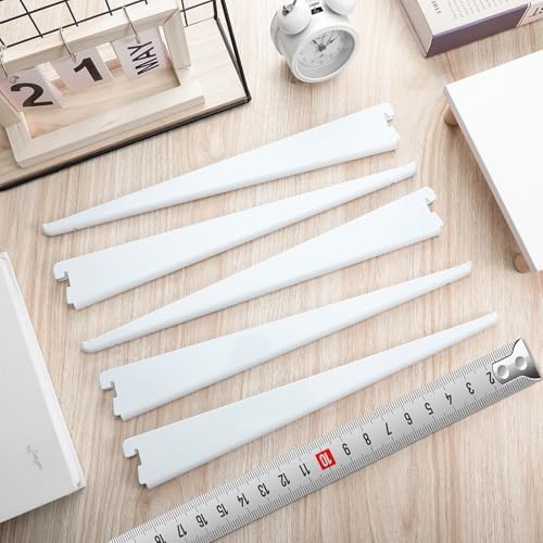CroBlissful 20 Pcs Adjustable Shelf Brackets for Double Track System Closet Organization Heavy Duty Wire Shelf Brackets(