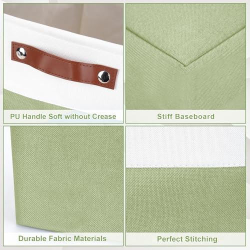 Bagnizer 13x13 Cube Storage Bins, Collapsible Fabric Storage Box, 4 Pack Closet Baskets with Handles for Organizing, She