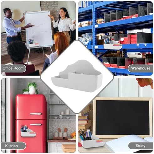 KITANIS Cloud Style 3 Compartment Magnetic Dry Erase Marker Holder, Pen Pencil Organizer for Refrigerator, Whiteboard, Locker Accessories