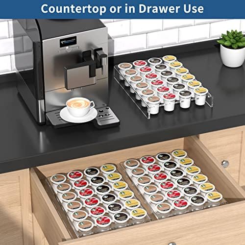 AITEE Acrylic K Cup Drawer Organizer Tray Pod Holder for 24 Coffee Capsules