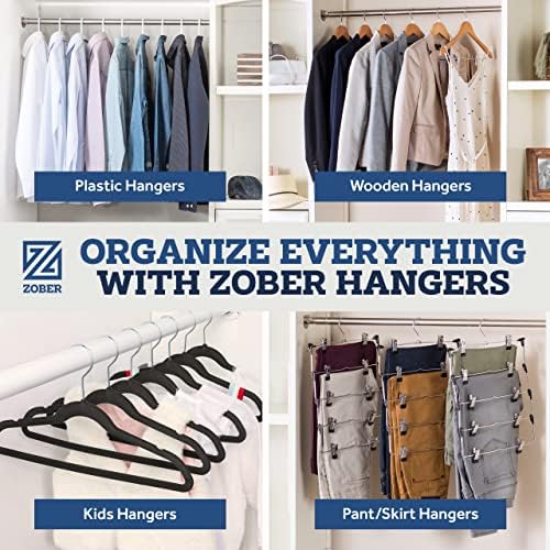 Zober Gray Plastic Hangers 50 Pack, Clothes Hangers Plastic