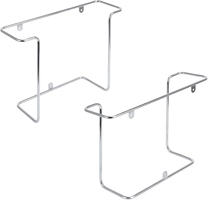 MyGift Modern Metal Wire Wall Mounted Vinyl Records Storage Racks, Hanging LP Record Holders, Floating Album Cover Display Shelves, Set of 2 (Silver-2 Pcs)