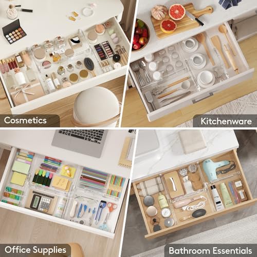 Lifewit 4" High Upgrade Drawer Divider, Adjustable Drawer Organizer Clothes