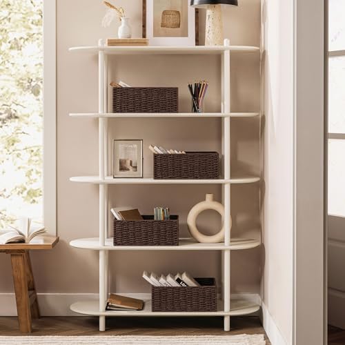 joybest Dark Brown Wicker Baskets for Shelves, Hand-woven Storage Baskets