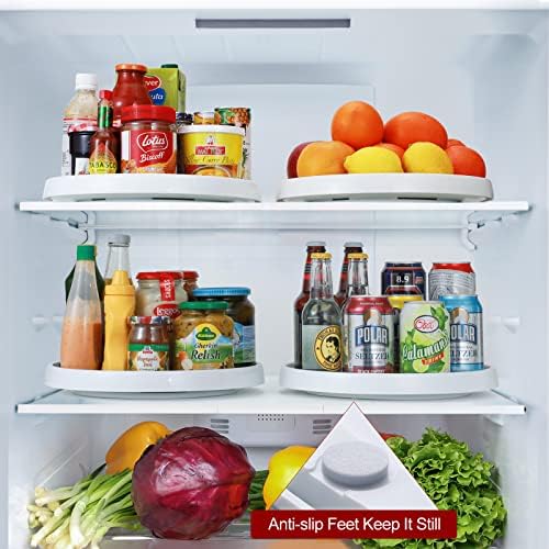 Set of 4, 10 Inch Non-Skid Lazy Susan Organizers - Turntable Rack for Cabinet, Pantry Organization and Storage, Kitchen,