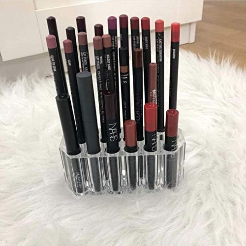 Acrylic Eyeliner Organizer & Lip Liner Organizer 26 Space Storage 20 Standard 6 Jumbo Cosmetic Pencil Makeup Display Cas