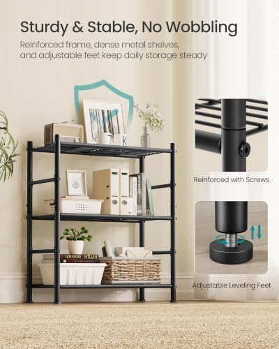SONGMICS 3-Tier Storage Shelf, Steel Wire Organizer Rack