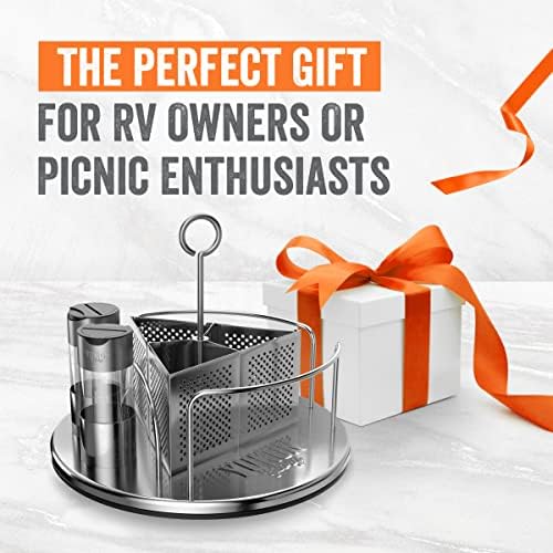 Yukon Glory Rotating Condiment Caddy, Stainless, 360-Degree