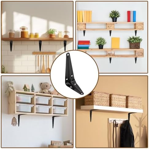 24Pcs 4 x 3 Inch Black Shelf Brackets, L Brackets