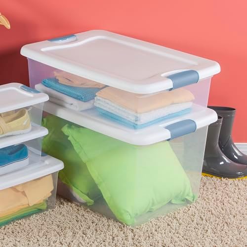 Sterilite Latching Box with Lids for Home and Office, 32 Quart, 24-Pack