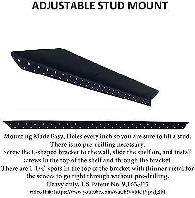 joelsantiques 48 inch Wooden Floating Shelves for Wall - 48x6x2 in, High End Solid Natural Wood, Heavy Duty Bracket, Wal