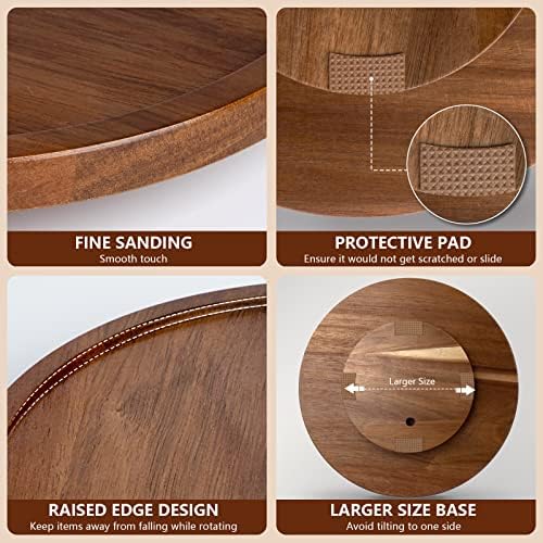 ANBOXIT Lazy Susan Organizer for Table, 12 Inch Wooden Lazy Susan Turntable