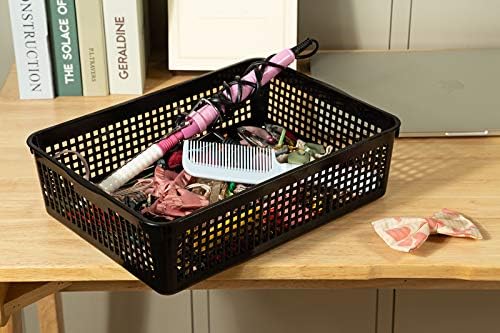 Aebeky A4 Size Plastic Paper Storage Trays,Desktop File Organizer Baskets,6-Packs (Black)