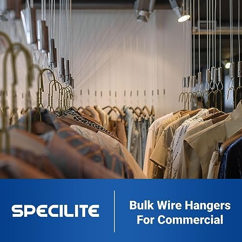 SPECILITE Wire Metal Clothes Hangers Bulk 100 Pack, Ultra Thin, Bronze