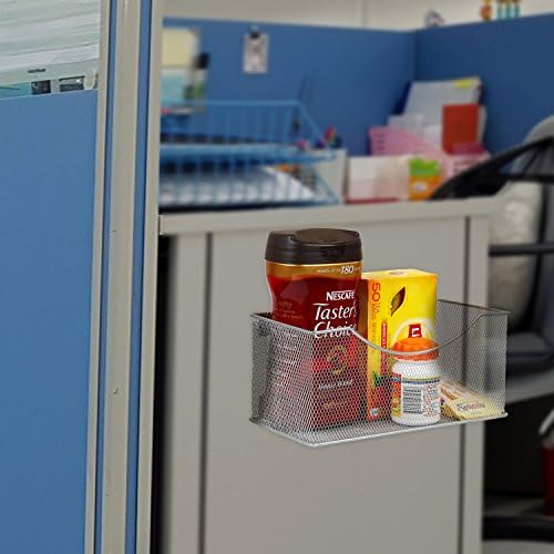 YBM HOME Wire Mesh Magnetic Storage Basket, Trash Caddy, Container, Desk Tray, Office Supply Organizer Silver for Refrig