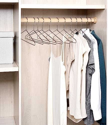 Amber Home 20 Pack Heavy Duty Metal Coat Hangers, Smooth Chrome Hangers