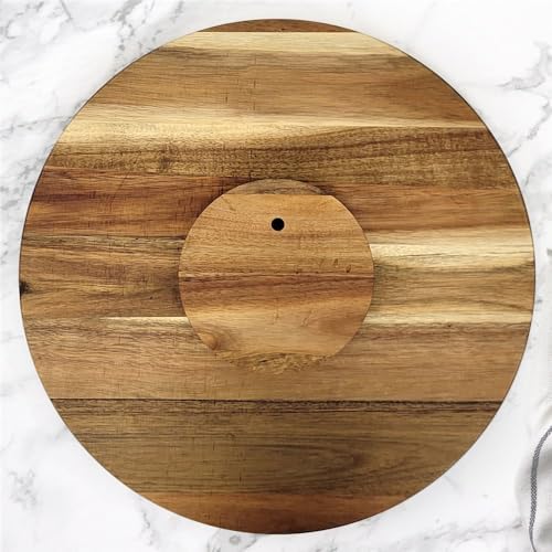Engraved Family Name and Leaves Personalized Lazy Susan, 16" Rotating Tray