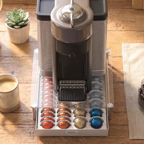 Deco Brothers Tempered Glass Vertuo Pod Holder, Fits 24 Large/48 Small Pods