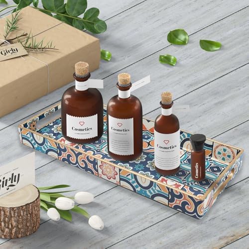 Bathroom Vanity Tray for Countertop, Small Plastic Toilet Tank Tray Versatile Storage & Organization Tray for Makeup, Pe