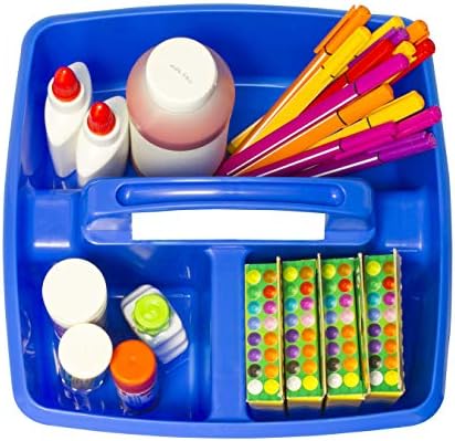 Storex Classroom Caddy, 9.25 x 9.25 x 5.25 Inches, Assorted Colors, Color Assortment Will Vary, Case of 6 (00940U06C), Small Caddy (Pack of 2)