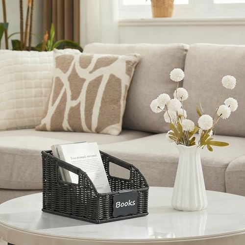 Pantry Baskets for Organizing,Wicker Storage Organizers,3Pack,Black