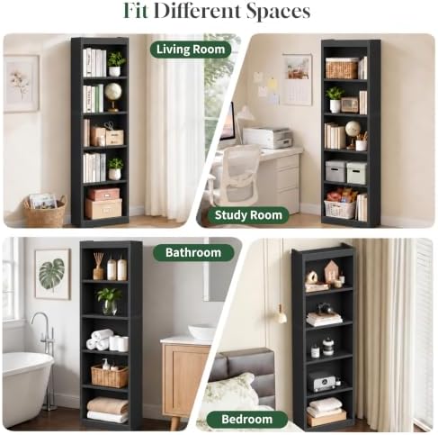 5 Tier Bookshelf,Open Storage Book Shelf,68 Inch Bookcase