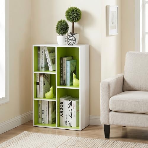 5-Cube Bookshelf, Reversible Bookcase, Book Shelf, Cube Storage Organizer, 9.4 x 19.5 x 31.5, for Home Office, Living Ro
