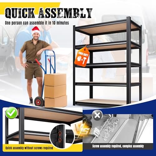 2Pack 3 Tier Garage Shelving,Garage Storage Shelves,Adjustable Heavy Duty Metal Shelving Units and Storage Large Rack,Ut