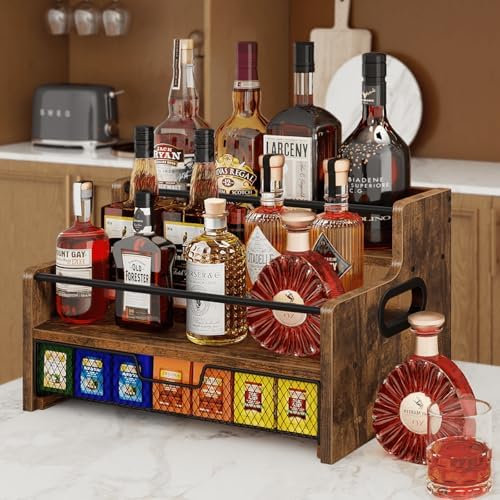 Homode Coffee Syrup Organizer Rack, 3-Tier 8 Bottles Syrup Stand
